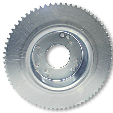 *2218-OD Minibike Brake Drum and Sprocket combo, 4-1/2 in., #35 72 Tooth, Machined OD, Zinc Plated - Most Popular