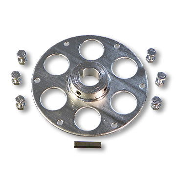 255X Uni-Hub, for Sprocket, Steel, Zinc-Plated, 1" Bore, 1/4" Keyway, Bolt Circle: 5.25"