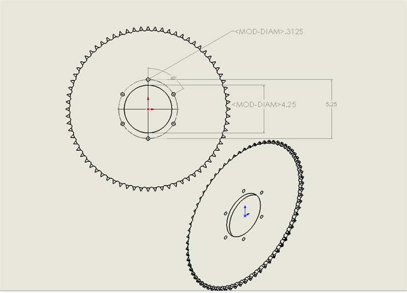 72T #530 Chain Sprocket, 6 Hole - 4.25" Bolt Circle