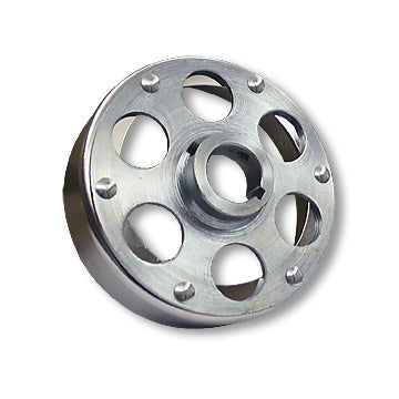 Go Kart Brake Drum, for 6" Brake, 4-9/16" Bore, Chrome-Plated with Riveted Uni-Hub, 1-1/4 in. Bore