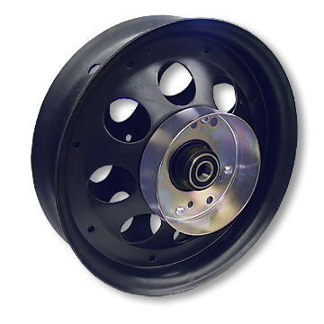 Mini Bike Wheel, 10 in. Black Oxide Steel, Brake Drum, 5/8 in. ID Precision Ball Bearing