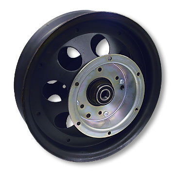 Mini Bike Wheel, 10" Steel, Flanged Brake Drum, 5/8" ID Precision Bearings