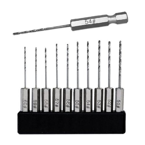 Drill Bit Set, Hex for Main Jets, .038'' to .067'' (51-60)