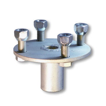 Go Kart Adapter Hub, Zinc Plated Steel, 4 Bolt With 1/4" Keyway For 1"  Live Axle Part #2289