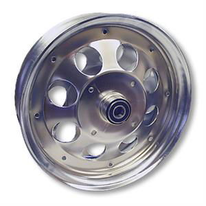 Mini Bike Wheel, 10 in. Chrome Plated, 5/8 In. ID Precision Ball Bearings