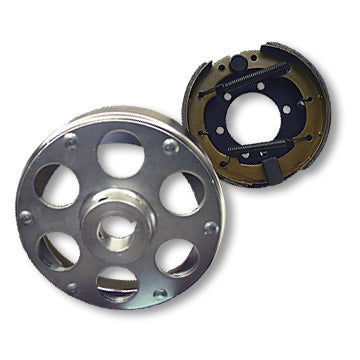 Brake Assembly, 6", with Plated Drum Riveted To 1" ID Uni-Hub