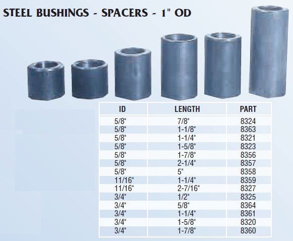 Mini Bike Axle Spacers, 1" OD, Choose size