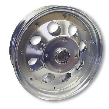 Mini Bike Wheel, 10 in. Chrome Plated, Less Bearings